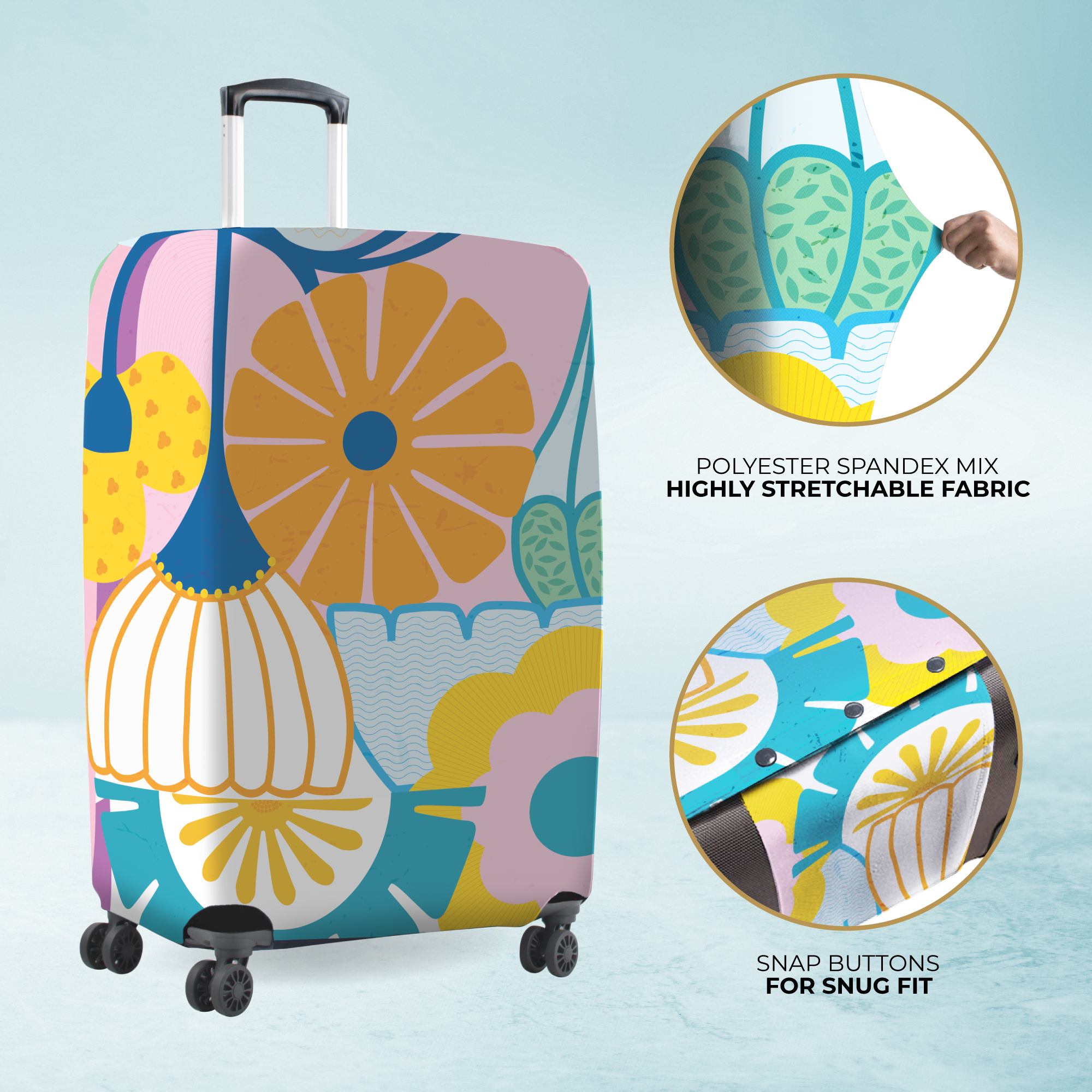 Luggage Cover Pink Beach Design