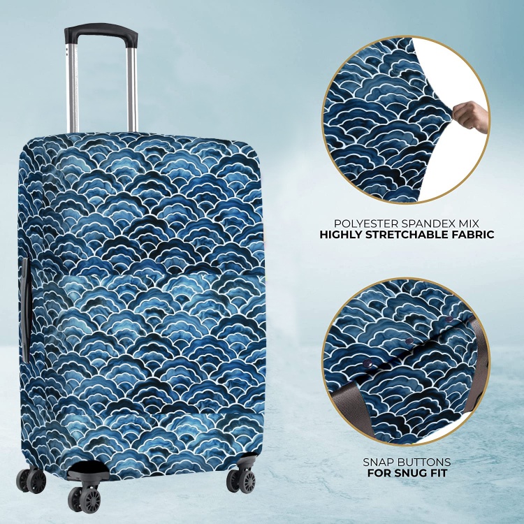 Luggage Cover Japanese Wave Design